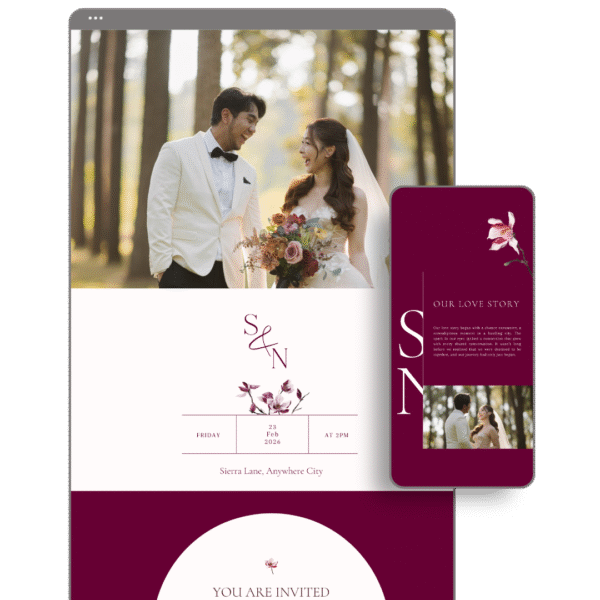 Burgundy Wedding Website by Love, D. Concepts - Philippines
