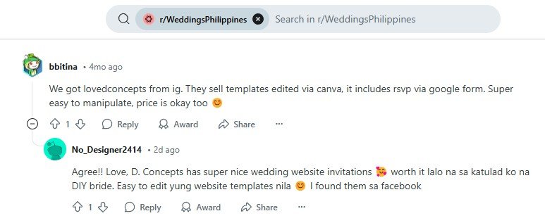 Love, D. Concepts - Online Invitation Supplier - Philippines