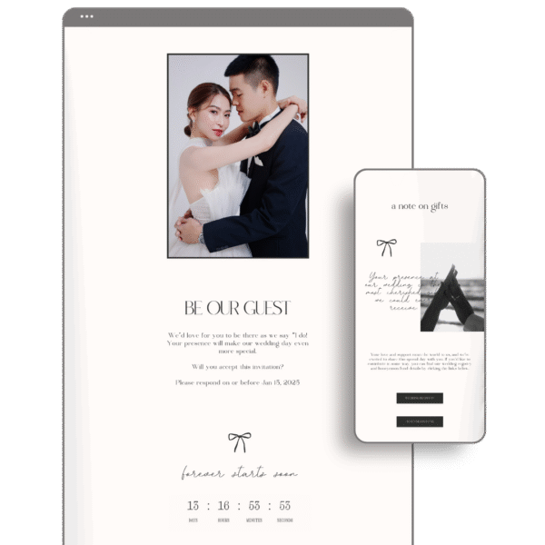 Ribbon Bow Wedding Website by Love, D. Concepts - Philippines