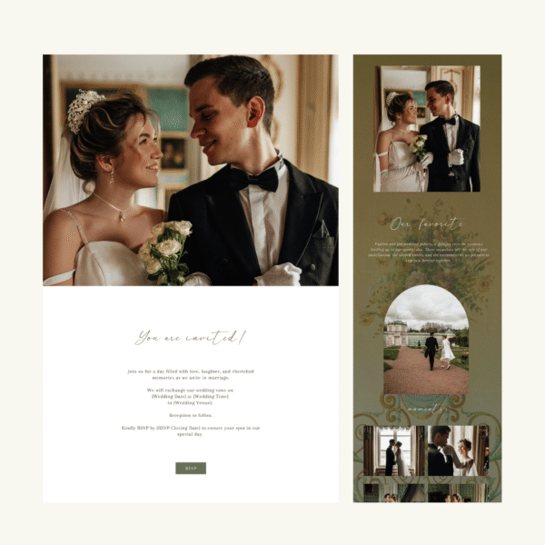 Sage green gold Wedding Website by Love, D. Concepts - Philippines