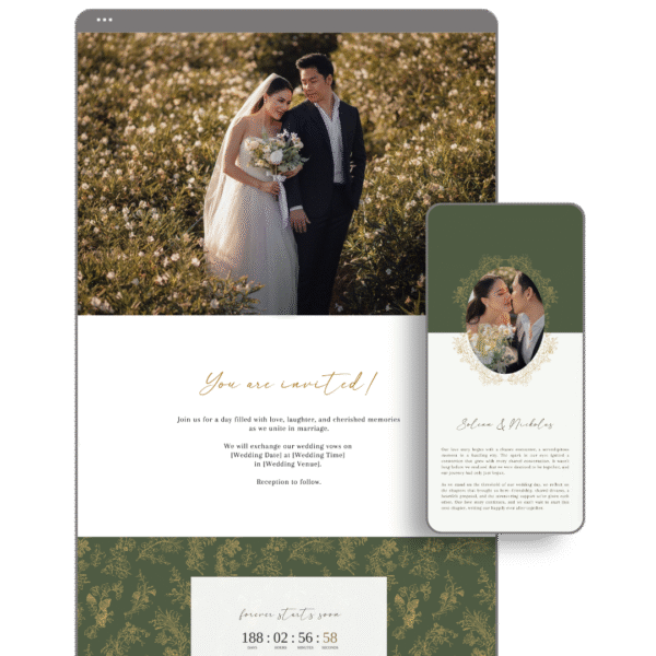Sage Green and Gold Wedding Website by Love, D. Concepts - Philippines