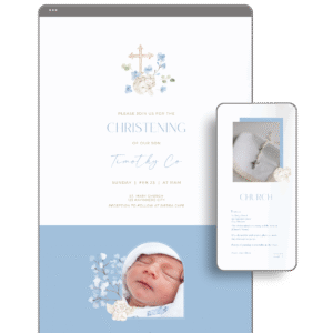 Blue Baptismal Invitation Website by Love, D. Concepts - Philippines