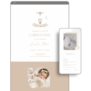 Beige Baptismal Invitation Website by Love, D. Concepts - Philippines