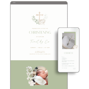 Green Baptismal Invitation Website by Love, D. Concepts - Philippines