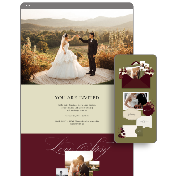 Burgundy Olive Green Wedding Website by Love, D. Concepts - Philippines