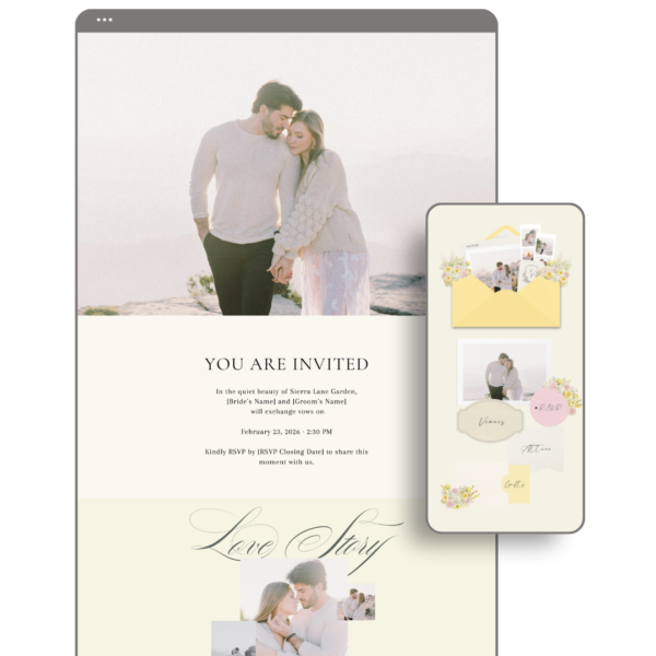 Butter Yellow and Pink Wedding Website - Love, D. Concepts - Philippines