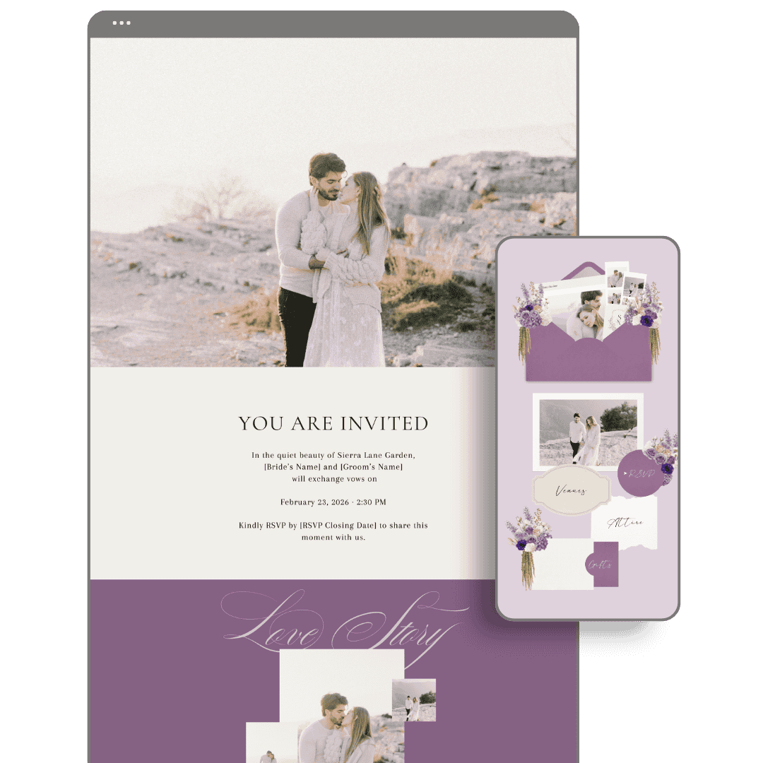 Bouquet 23 (Lilac Purple) Wedding Website