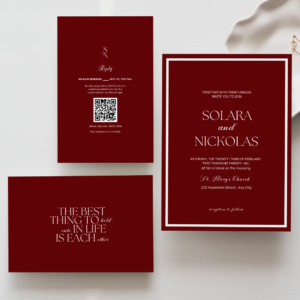 Burgundy Wedding Invitation Suites - Love, D. Concepts - Philippines