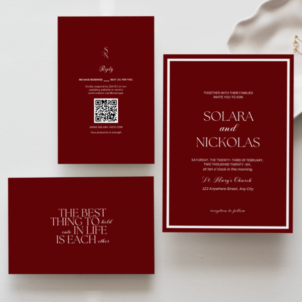 Burgundy Wedding Invitation Suites - Love, D. Concepts - Philippines