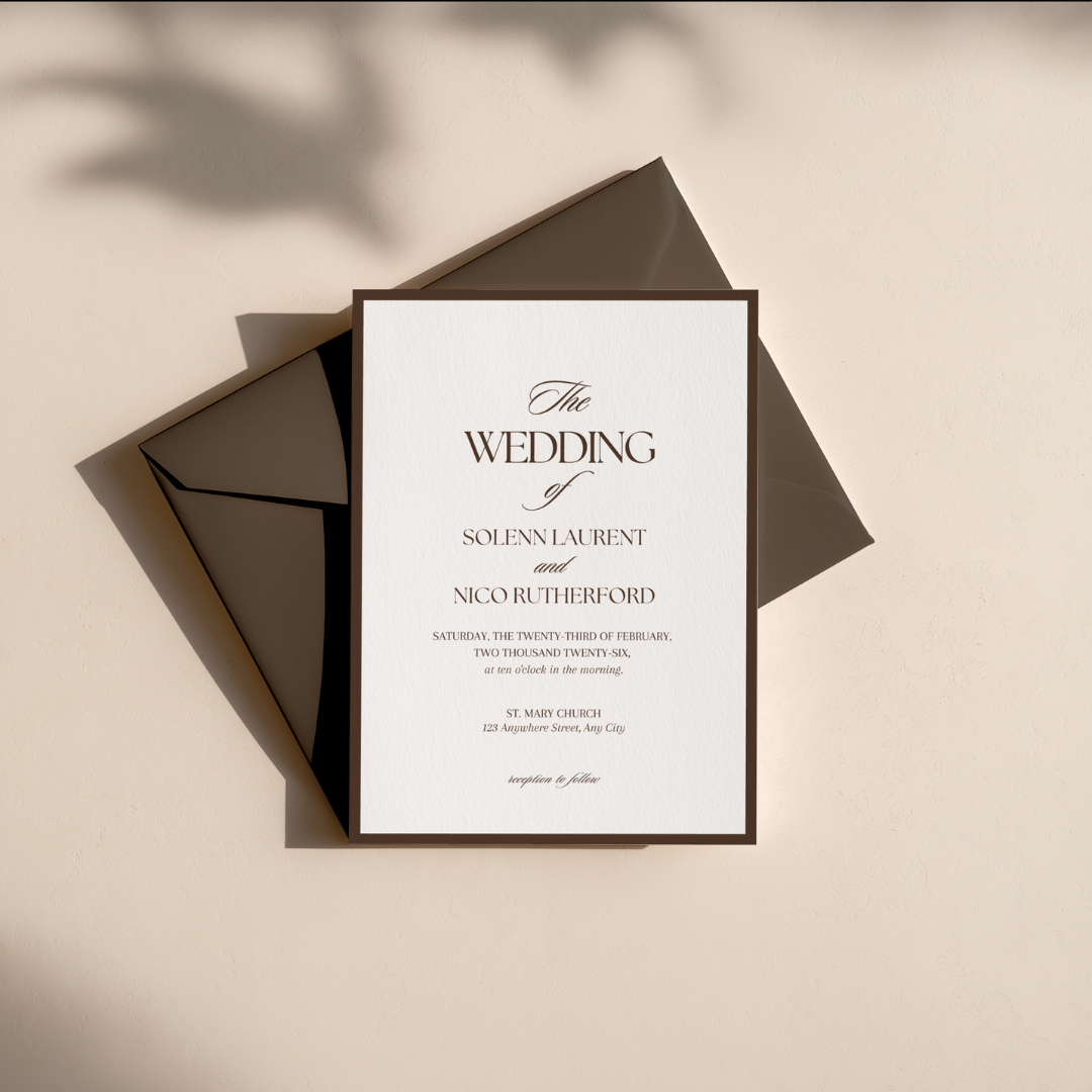 Allure Printable Wedding Invitation (Brown)