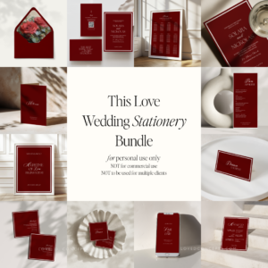 This Love Burgundy Wedding Stationery Bundle