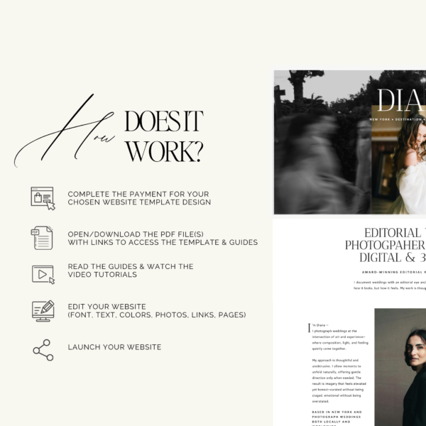Editorial Showit Website Template - Designs by Dia Studio - United States