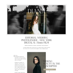 Showit Website Template for Editorial Wedding Photographers - Designs by Dia Studio - United States