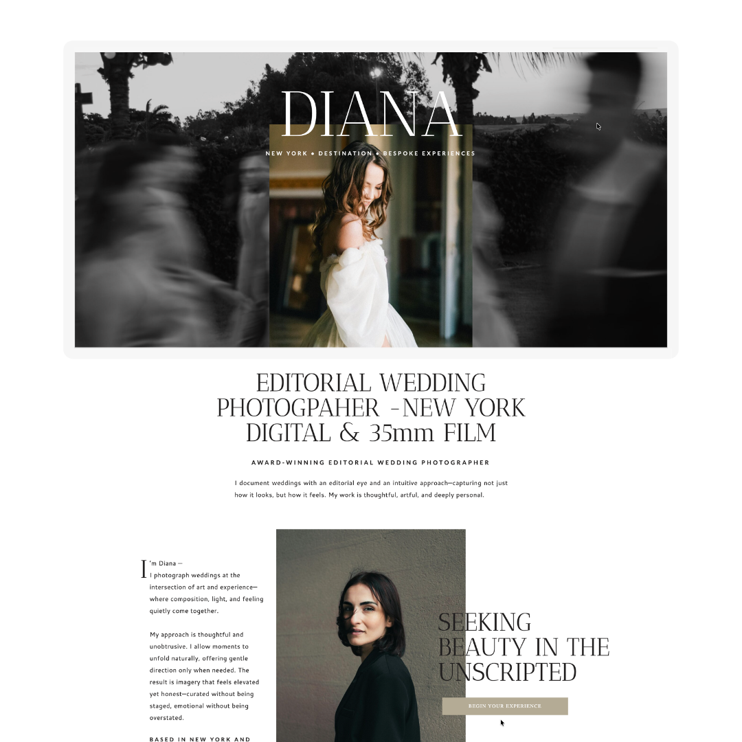 Diana – Showit Website for Wedding Photographers