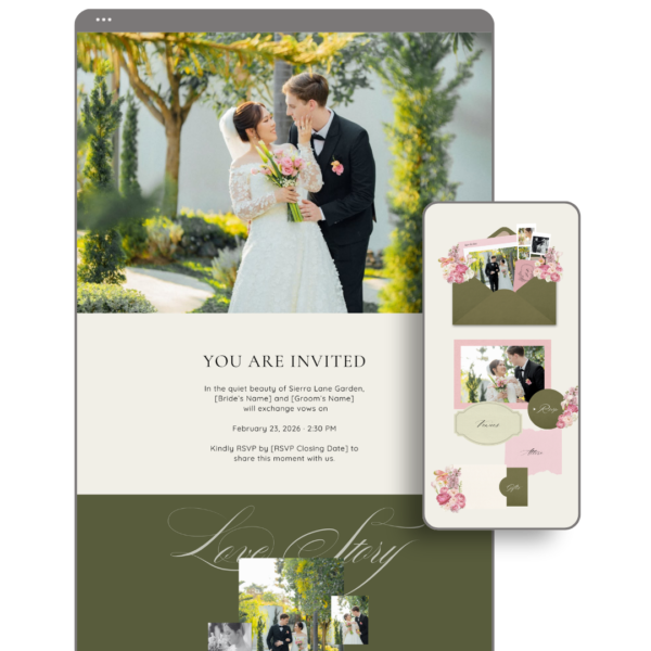 Olive and Pink Wedding Website - Love, D. Concepts - Philippines