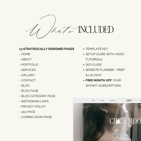 Showit Website Template for Editorial Wedding Photographers - Designs by Dia Studio - United States