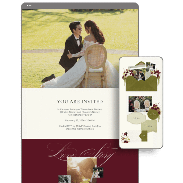Sage & Burgundy Wedding Website - Love, D. Concepts - Philippines